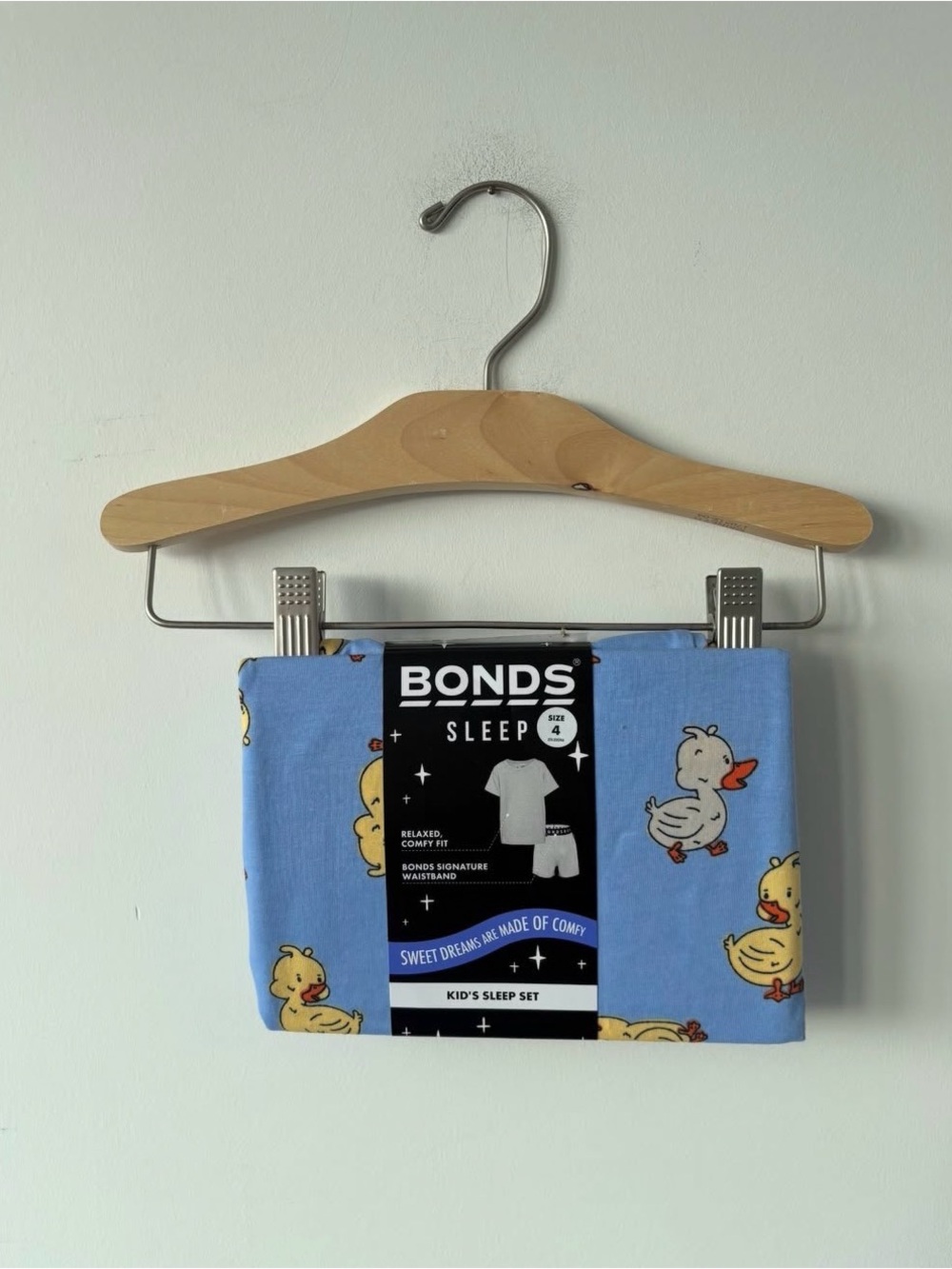 Bonds Kids Pajama Set – Light Blue with Yellow Duck Print